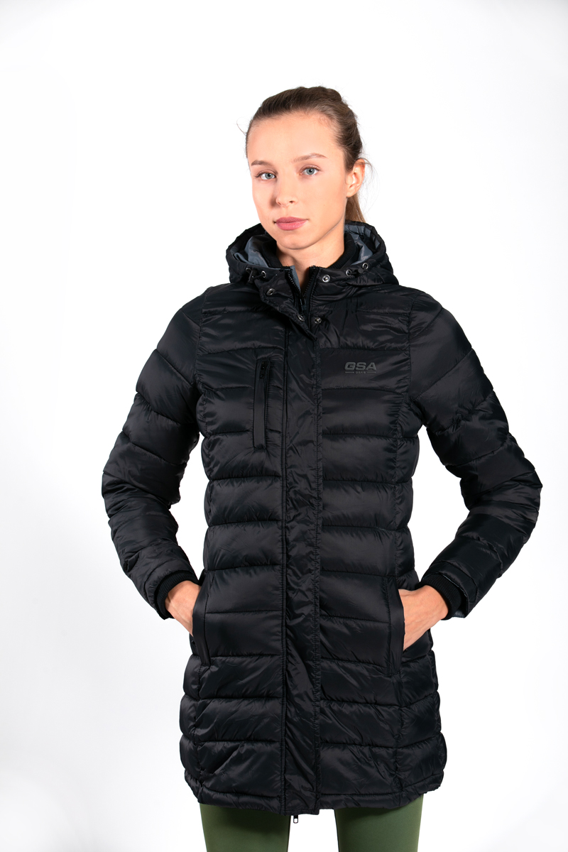 Long Hooded Jacket For Women (Black) - GSA Sport